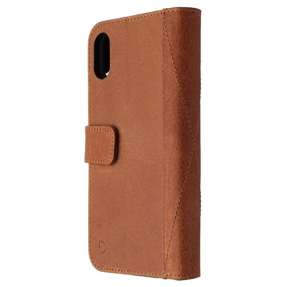 DECODED Full Grain Leather Folio + Case for Apple iPhone XR - Cinnamon Brown - Picture 1 of 7